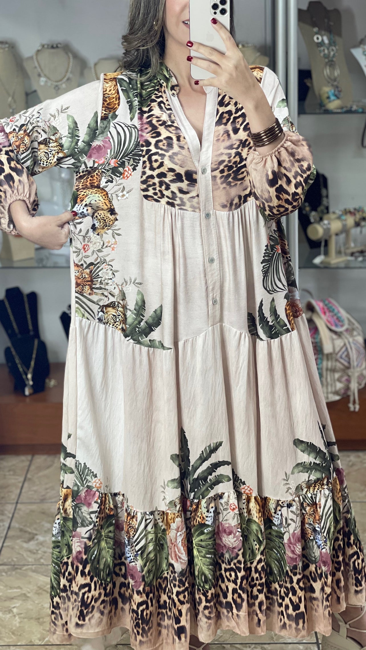 Leopard Jungle OS Maxi Dress