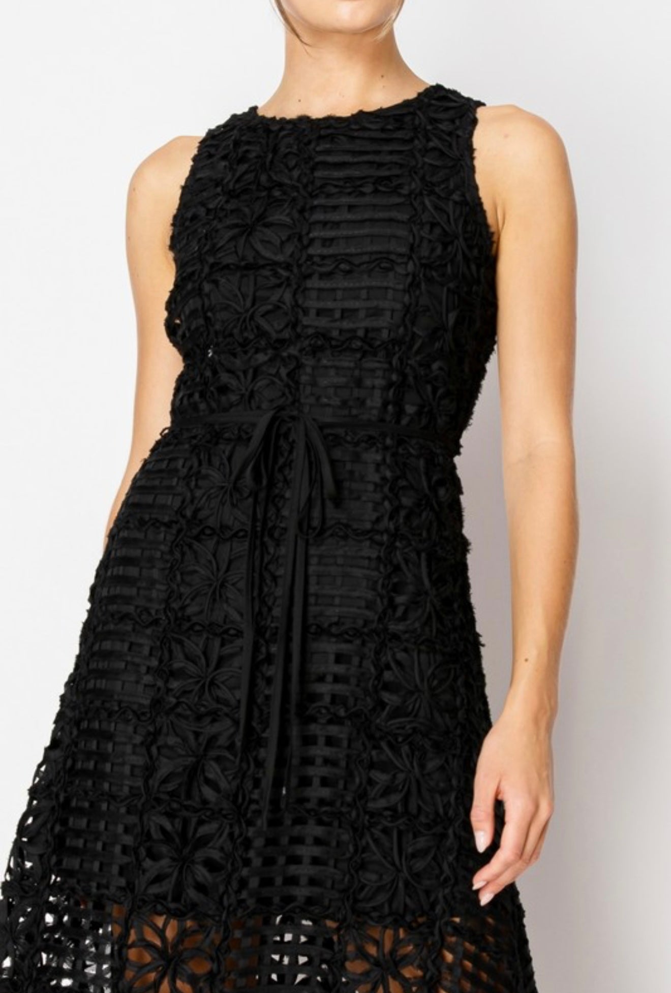 chinese dress ladies Aria - Handmade Crochet Black Midi Dress main image 0