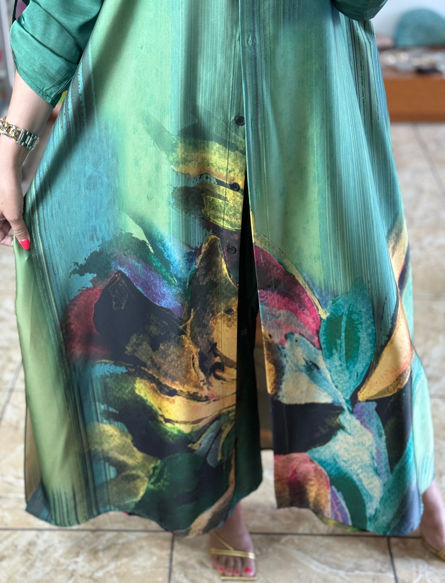OS Silk Dress/Pant Set (NO RETURNS OR EXCHANGE)