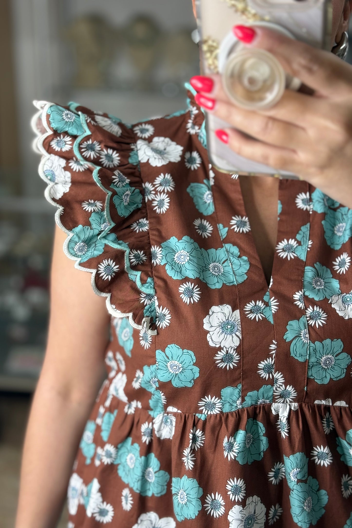 Brown Mix Floral Top