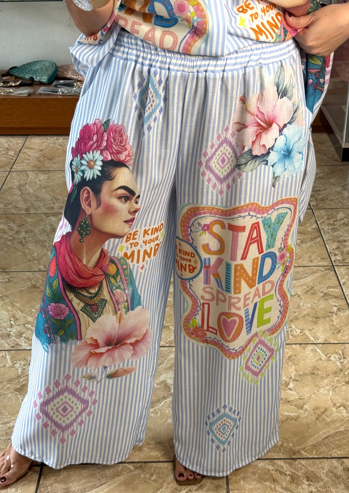 OS Frida Stripes Top & Pant Set (NO RETURNS OR EXCHANGE)