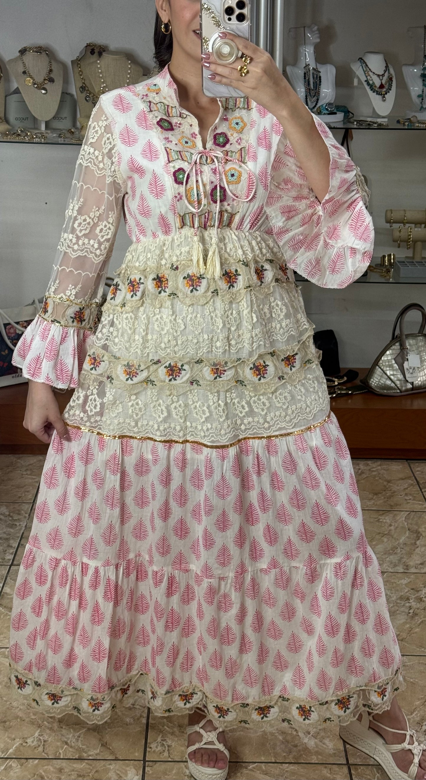 Pink OS Boho Maxi Dress (FINAL SALE)