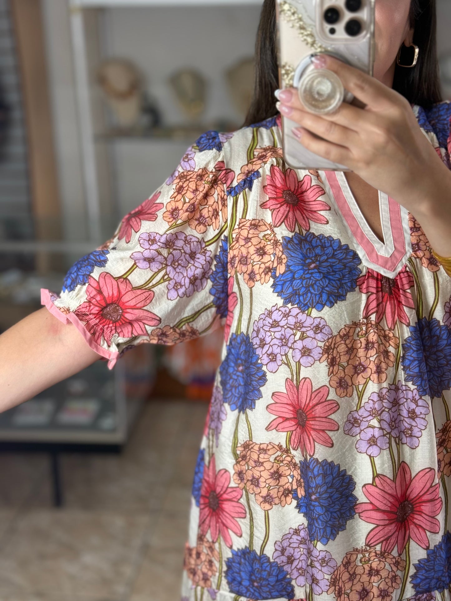 Pink/Purple Mix Floral Mini Dress