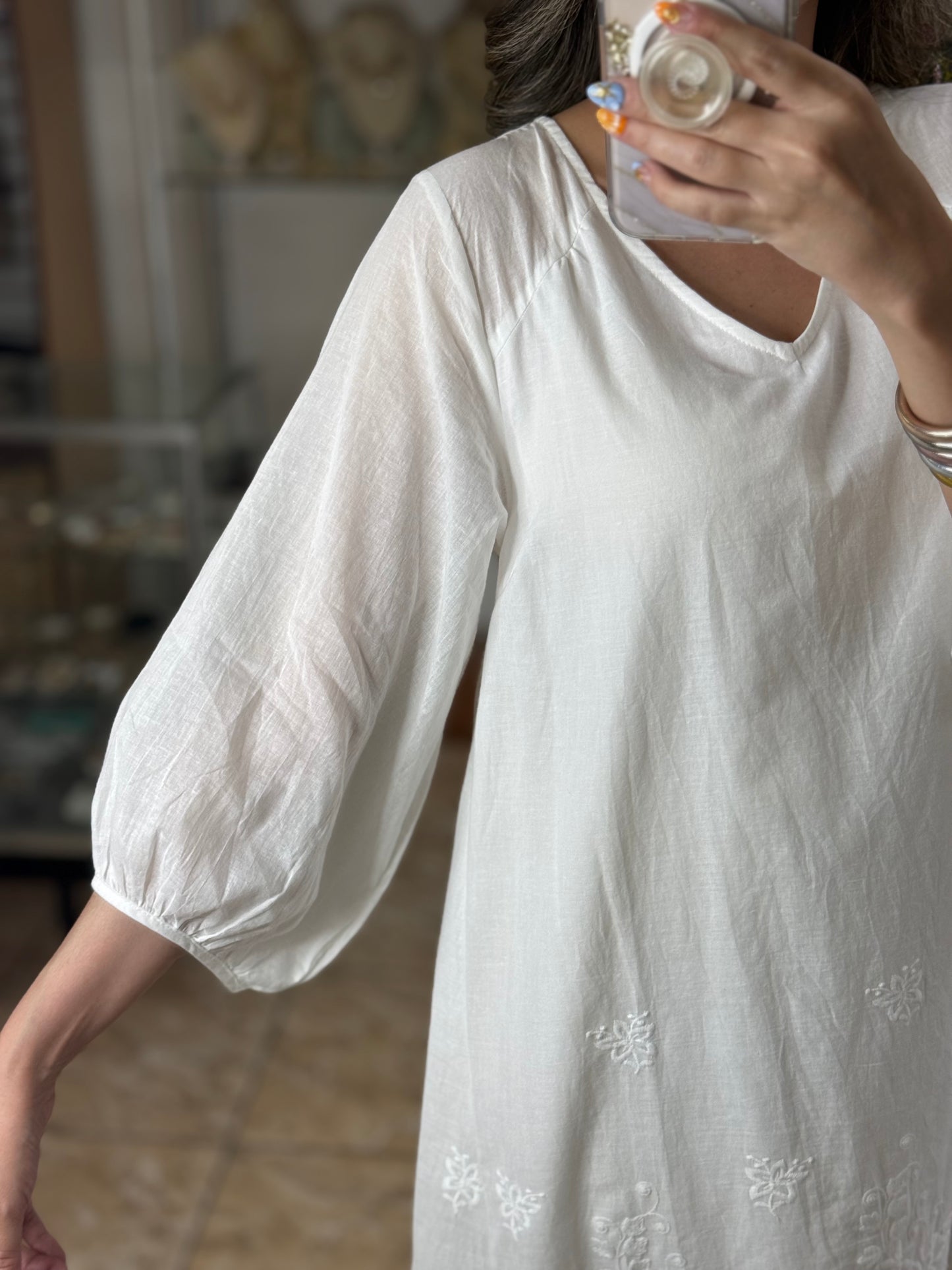 Delicate White Embroidered Dress (FINAL SALE)