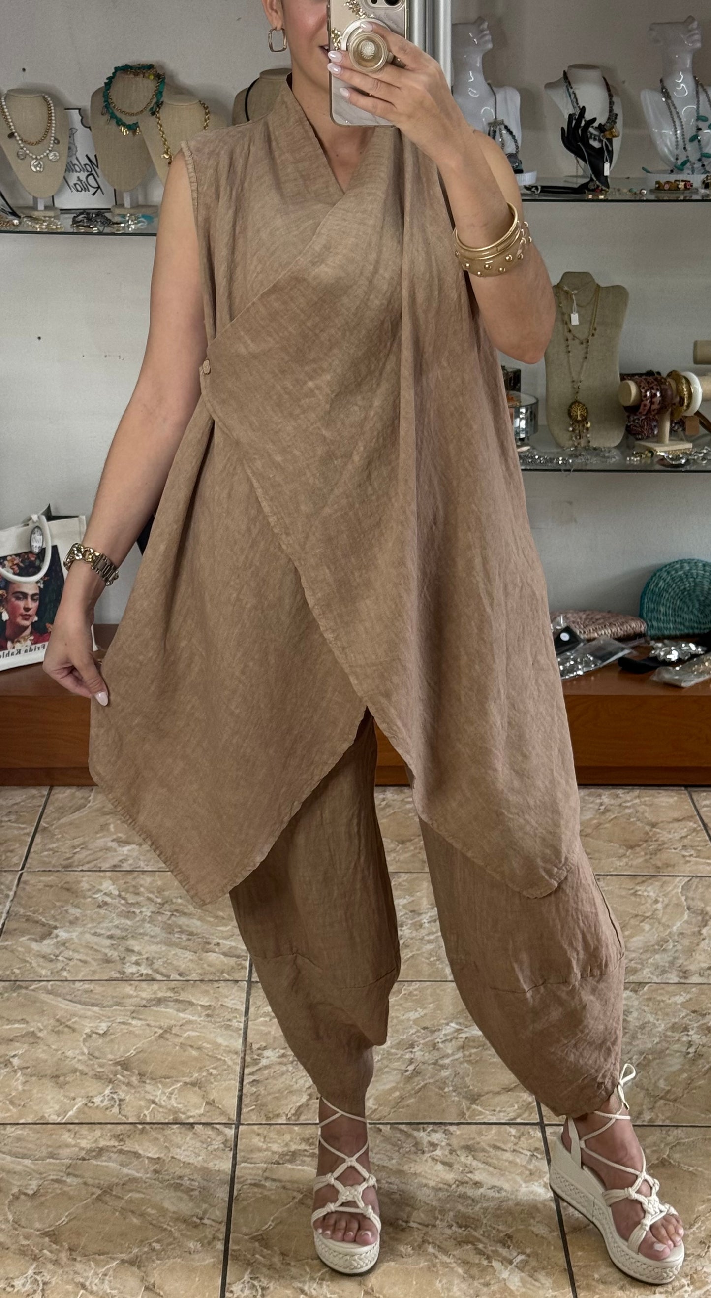 Avant-Garde OS Linen Pant Set (NO RETURNS OR EXCHANGE)