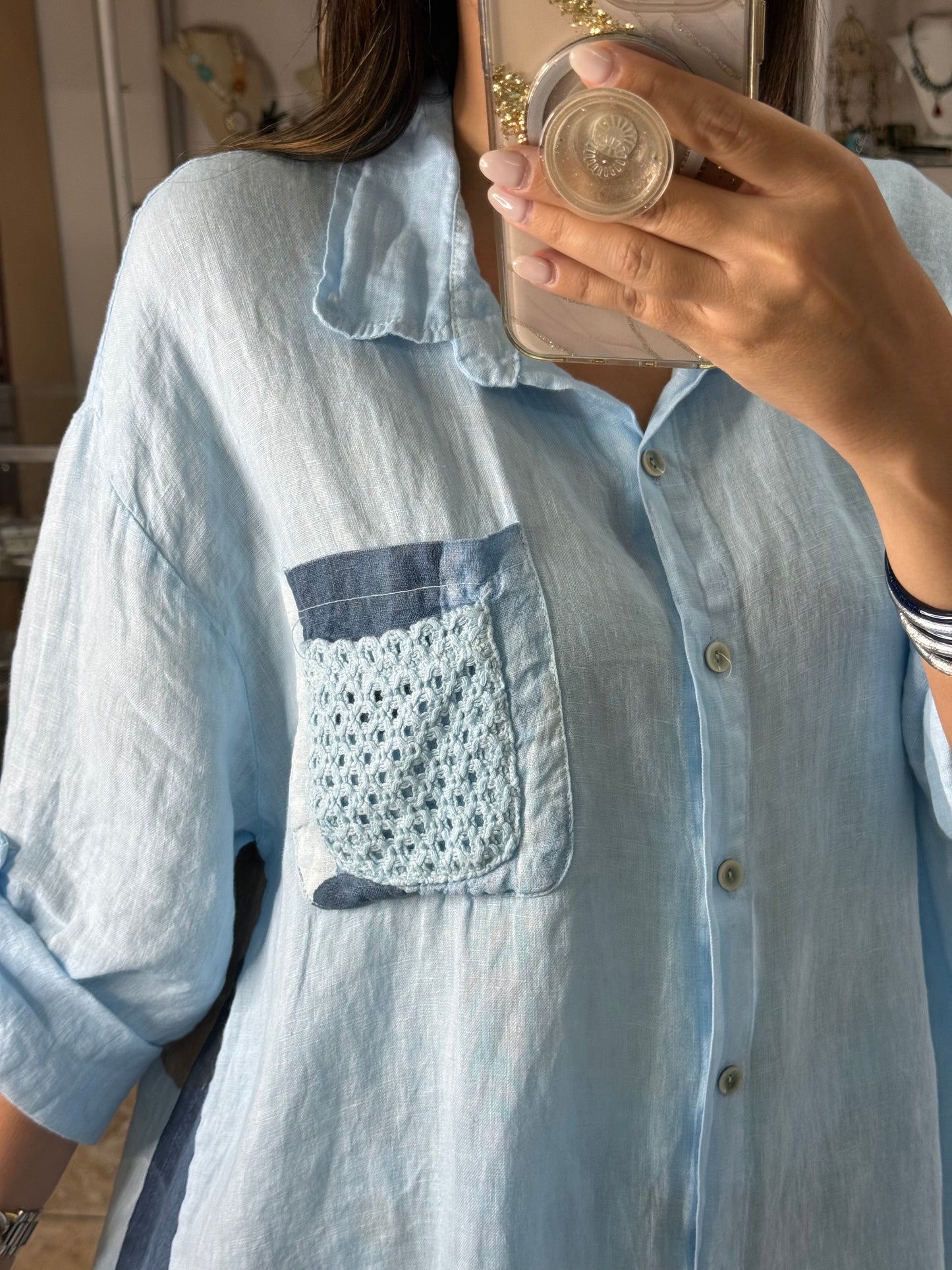 OS Low/High Linen Top & Pant Set (NO RETURNS OR EXCHANGE)