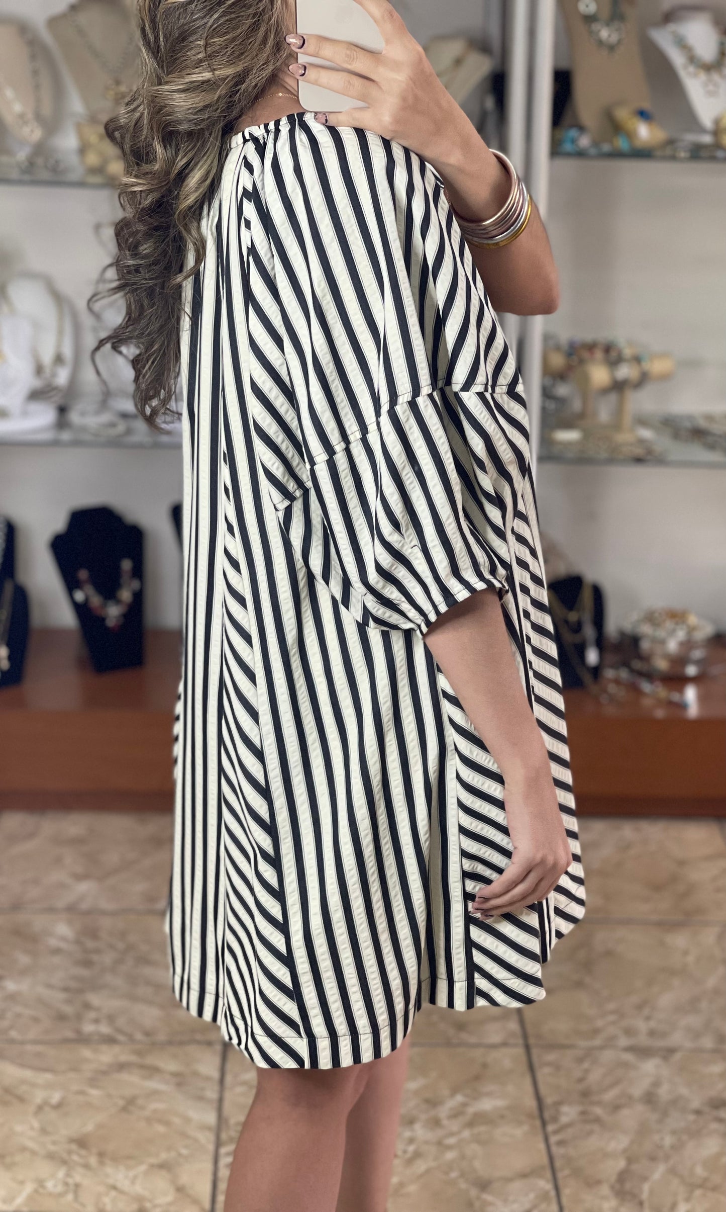 Black Stripes Doll Dress