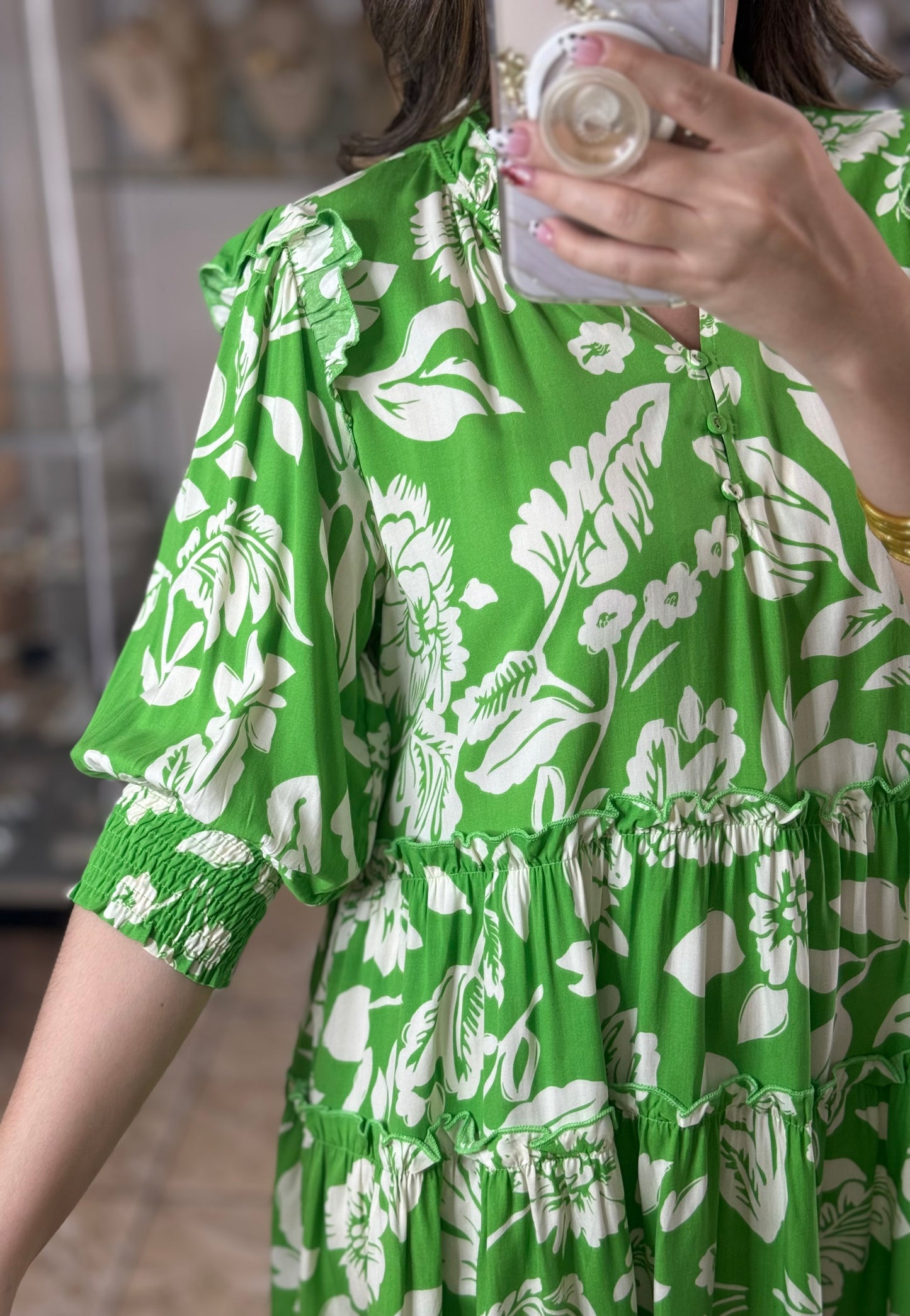 Two Tones Floral Doll Dress
