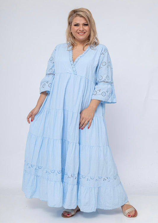 Baby Blue Maxi OS Plus Dress