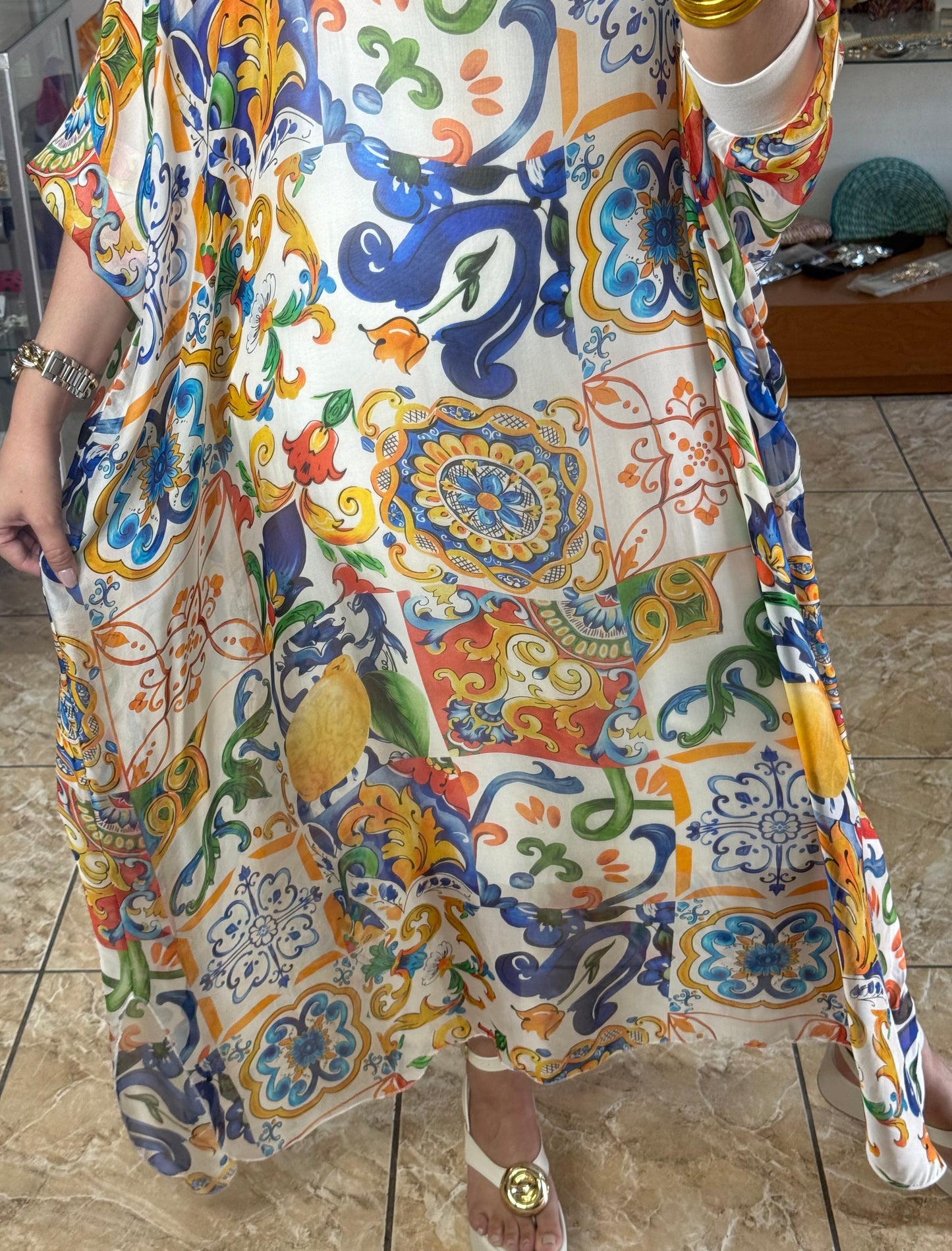 Silk OS Kaftan Maxi Dress (NO RETURNS OR EXCHANGE)
