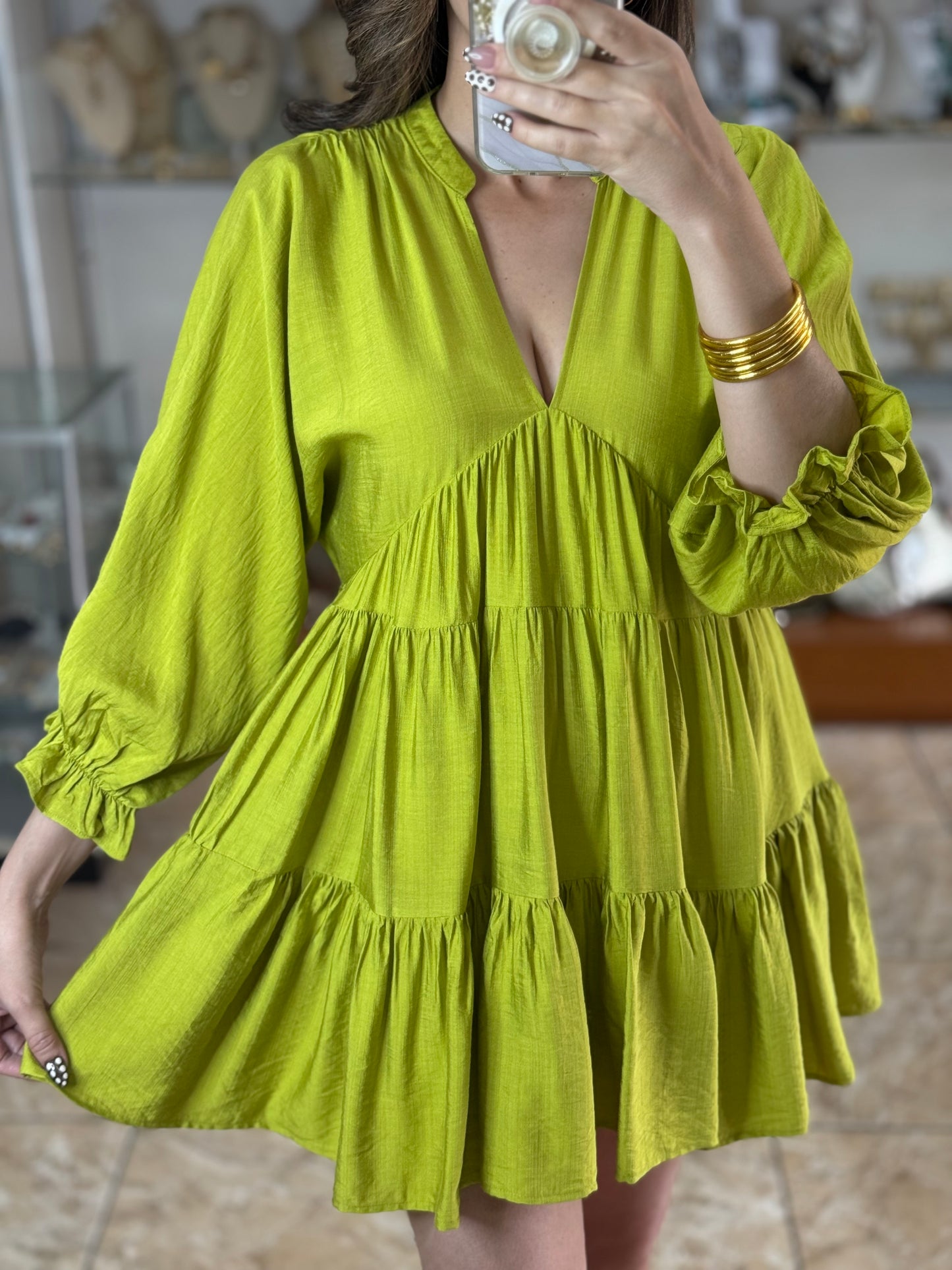 Deep Lime Mini Dress