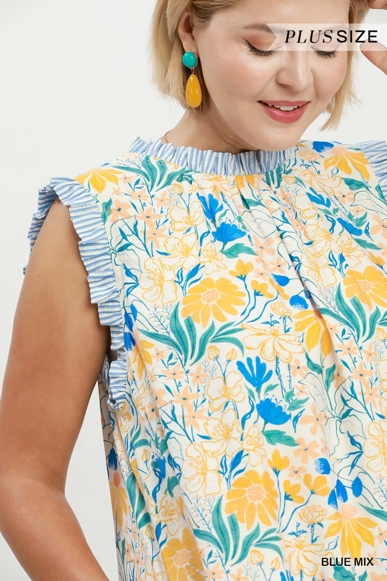 Floral Print Babydoll Dress (PLUS)
