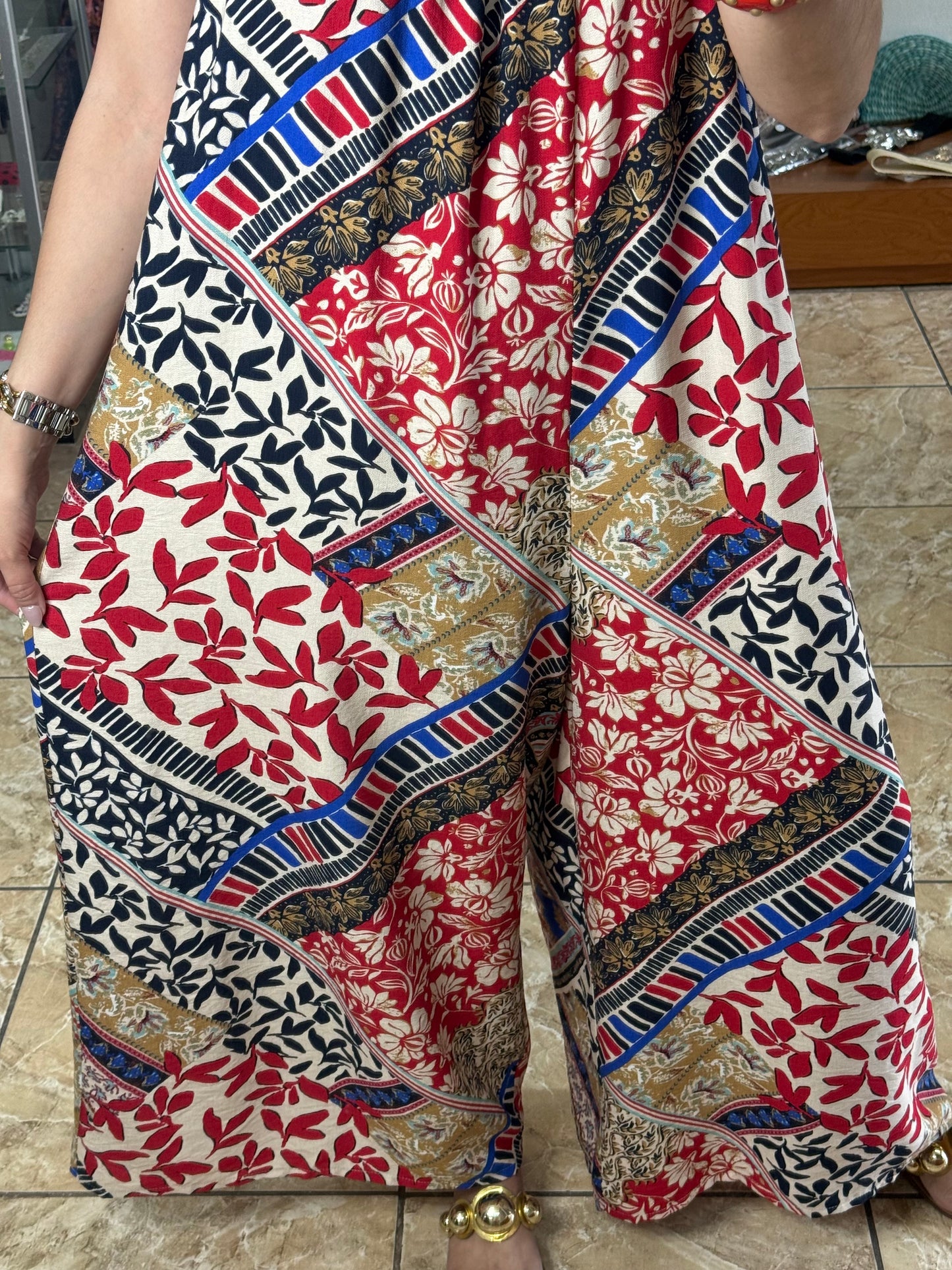 Red/Multi Jumpsuit