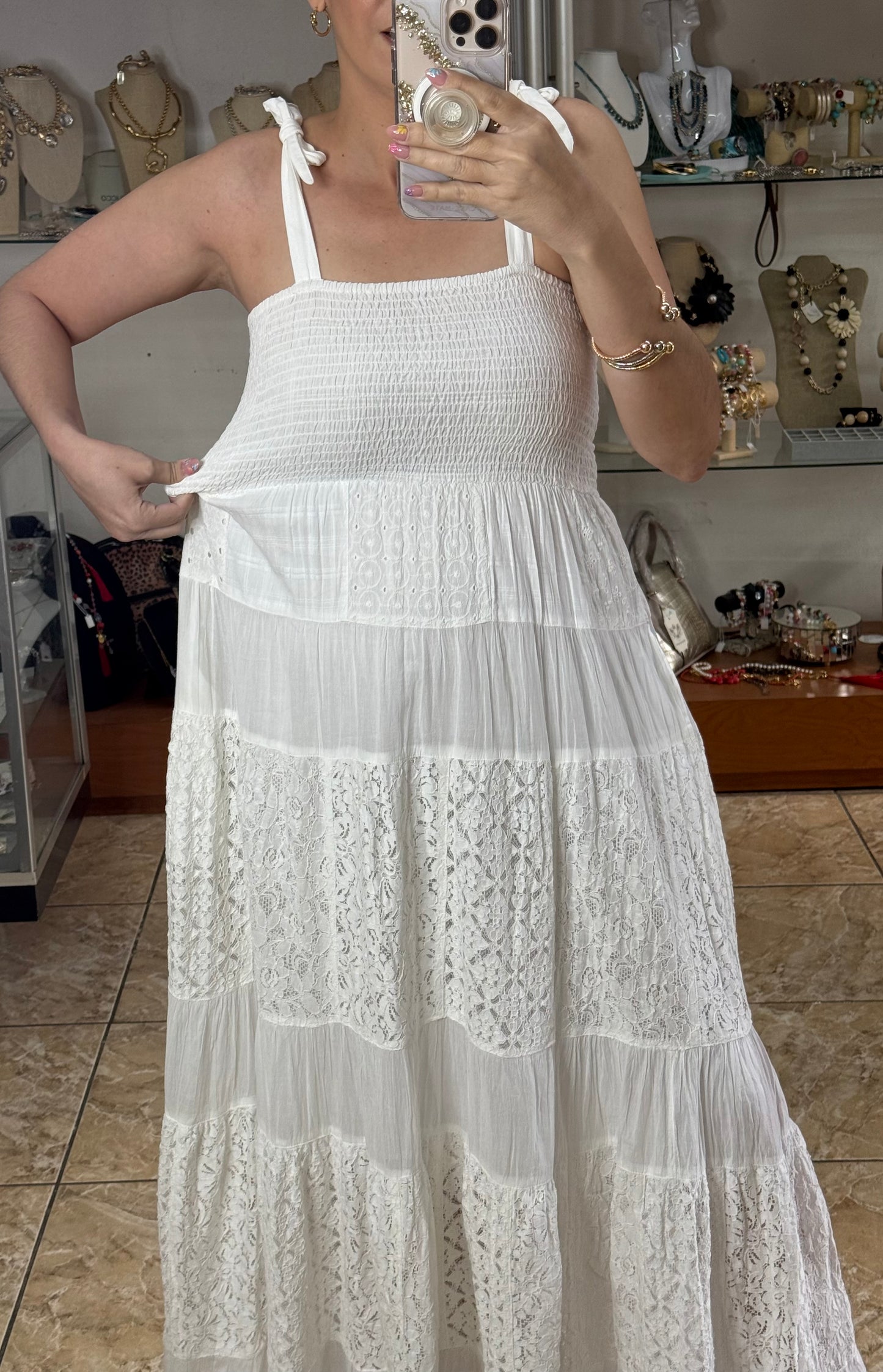 White Maxi Boho Dress (FINAL SALE)