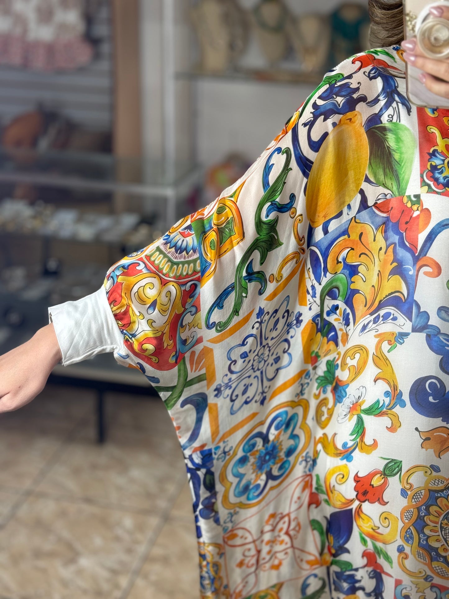 Silk OS Kaftan Maxi Dress (NO RETURNS OR EXCHANGE)