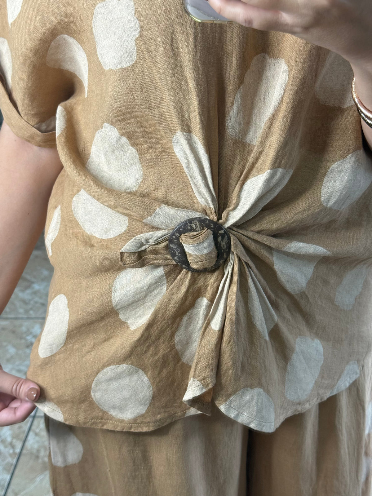 OS Polkadots Linen Set (NO RETURNS OR EXCHANGE)