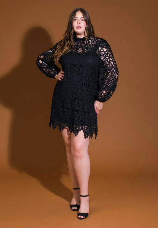 Black Lace Mini Dress