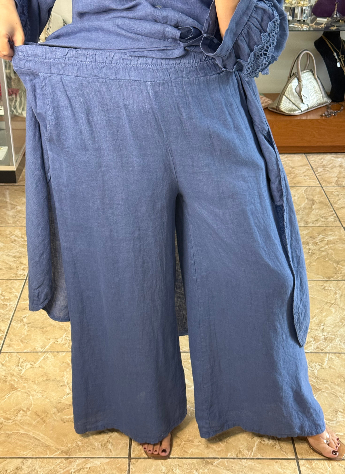 High/Low OS Linen Pant Set (NO RETURNS OR EXCHANGE)