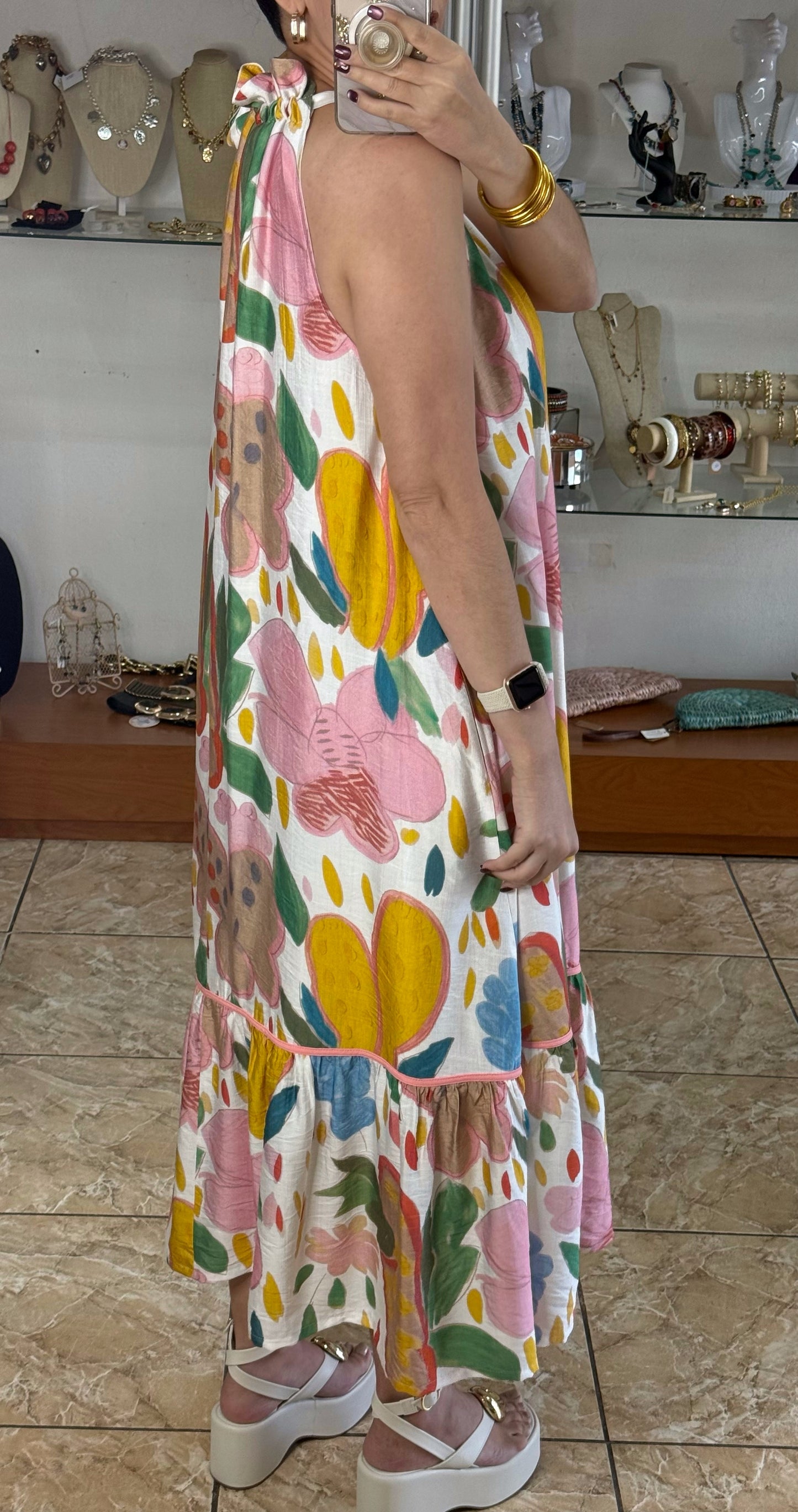 Halter Floral Maxi Dress