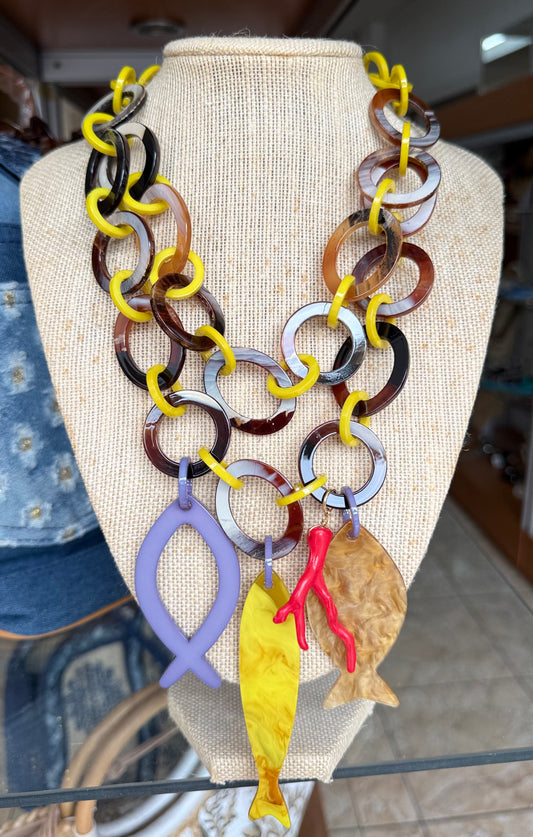 Fish & Corals Necklace (NO RETURNS OR EXCHANGE)
