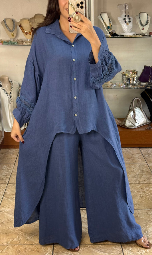 High/Low OS Linen Pant Set (NO RETURNS OR EXCHANGE)