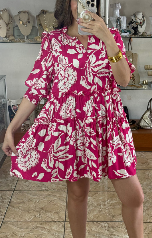 Two Tones Floral Doll Dress