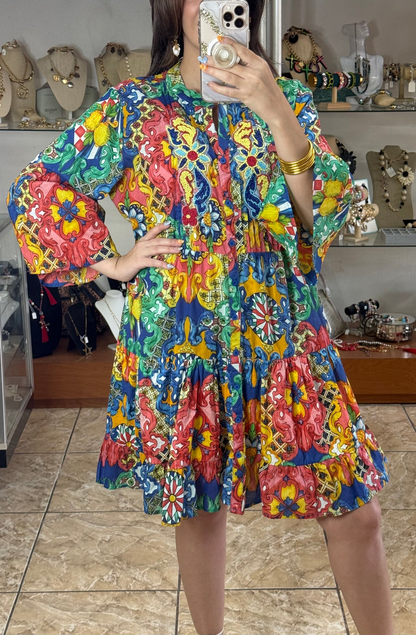 Beaded OS Boho Dress