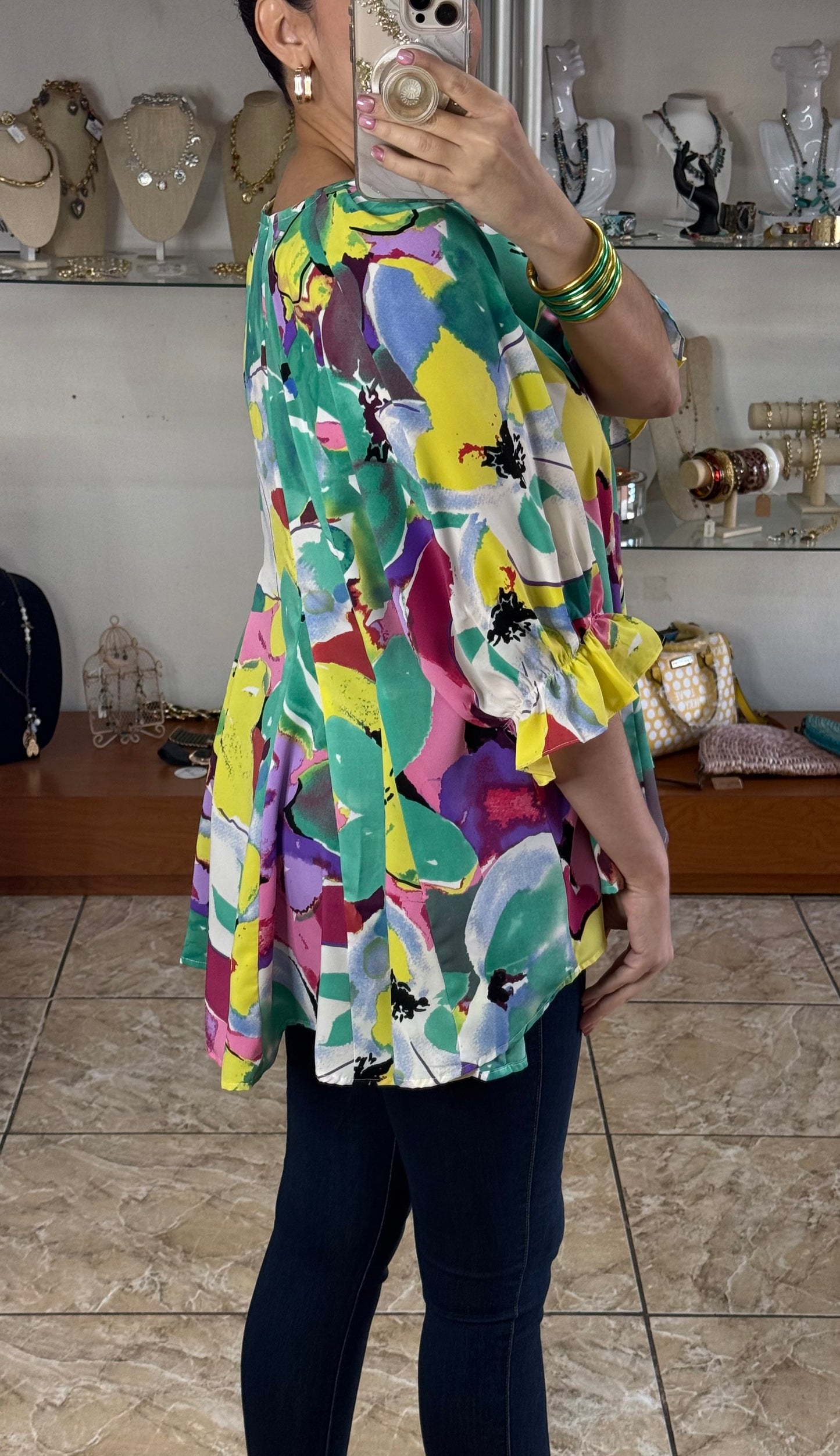 Emerald Mix Floral Top