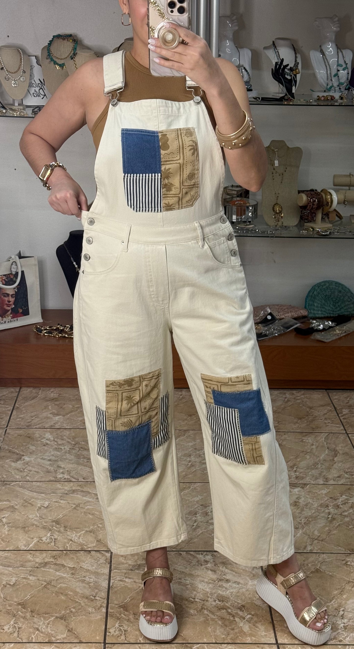 Patches Denim Overall
