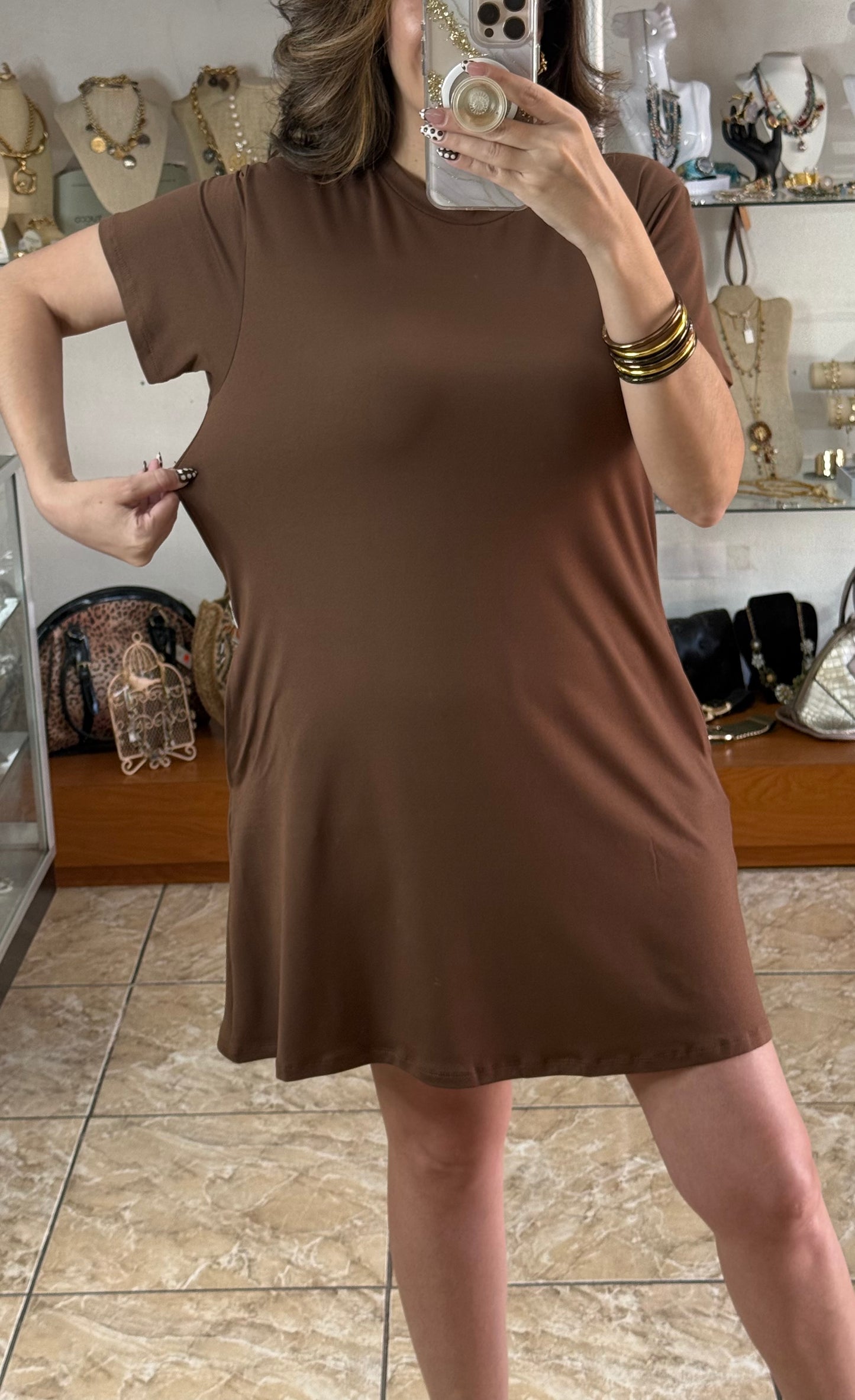 Mocha Basic Dress