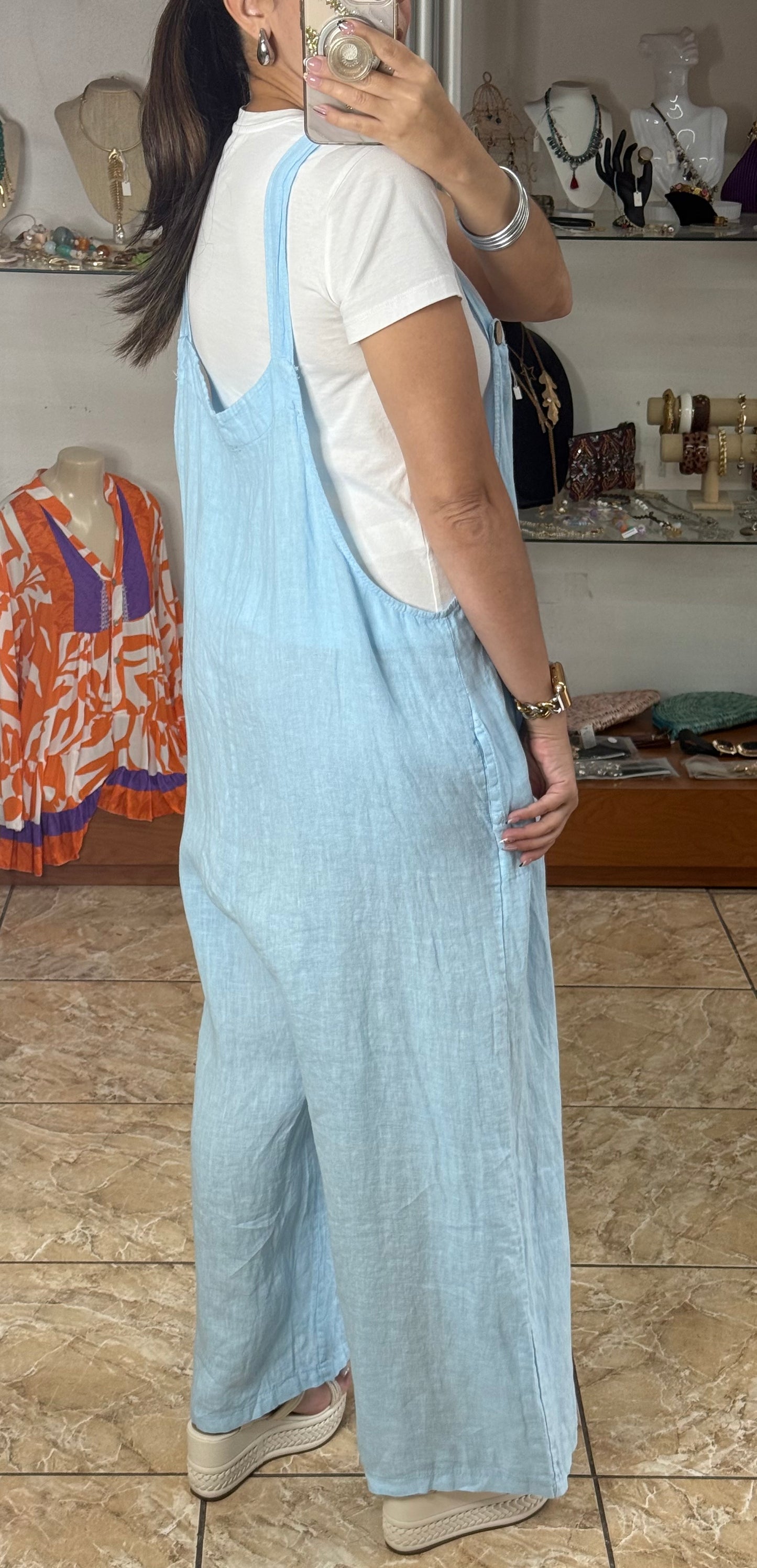 OS Linen Top & Jumpsuit Set (NO RETURNS OR EXCHANGE)