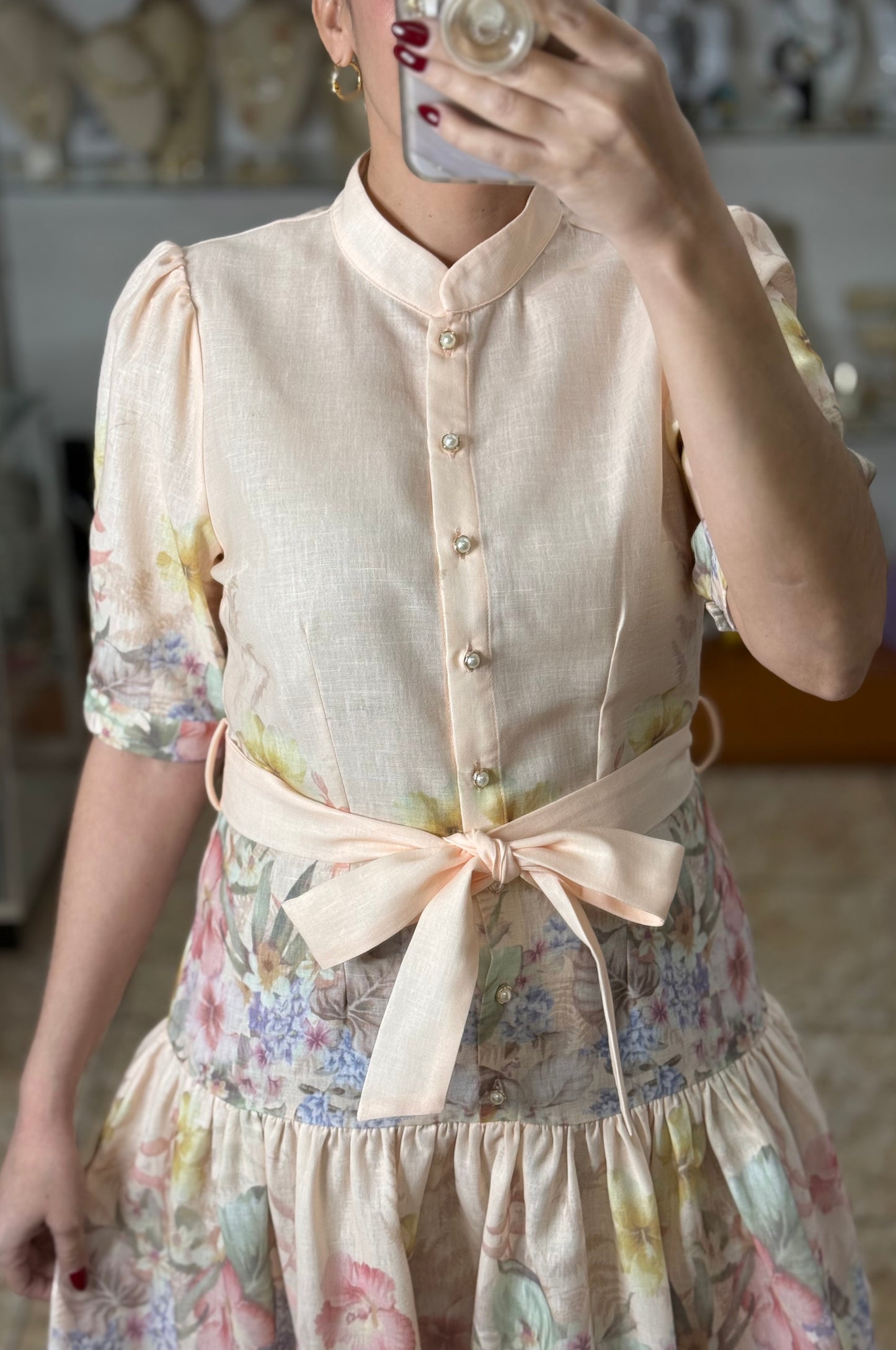 Soft Pink Floral Mini Dress