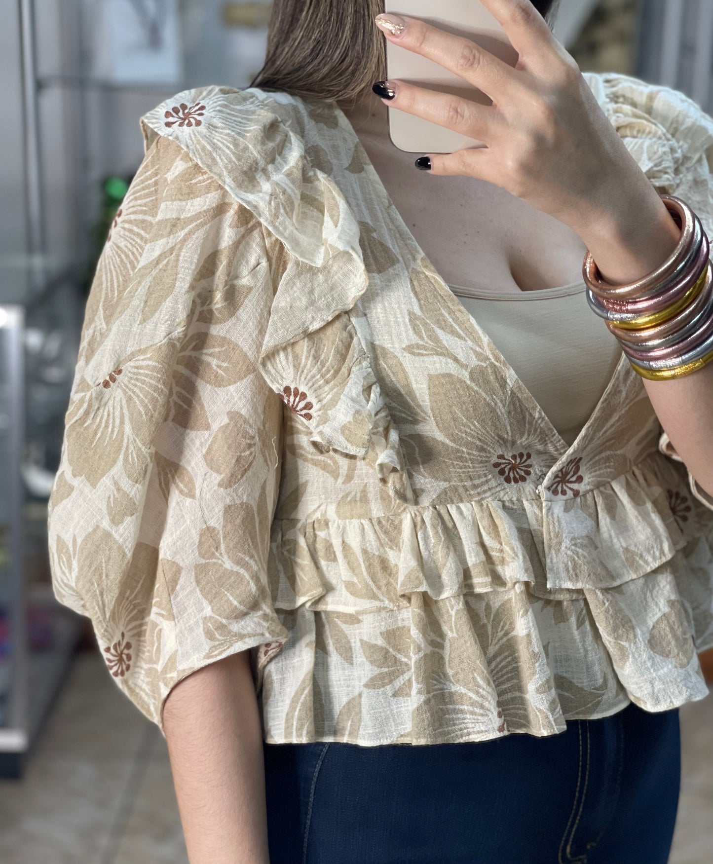 Floral Ruffle Top