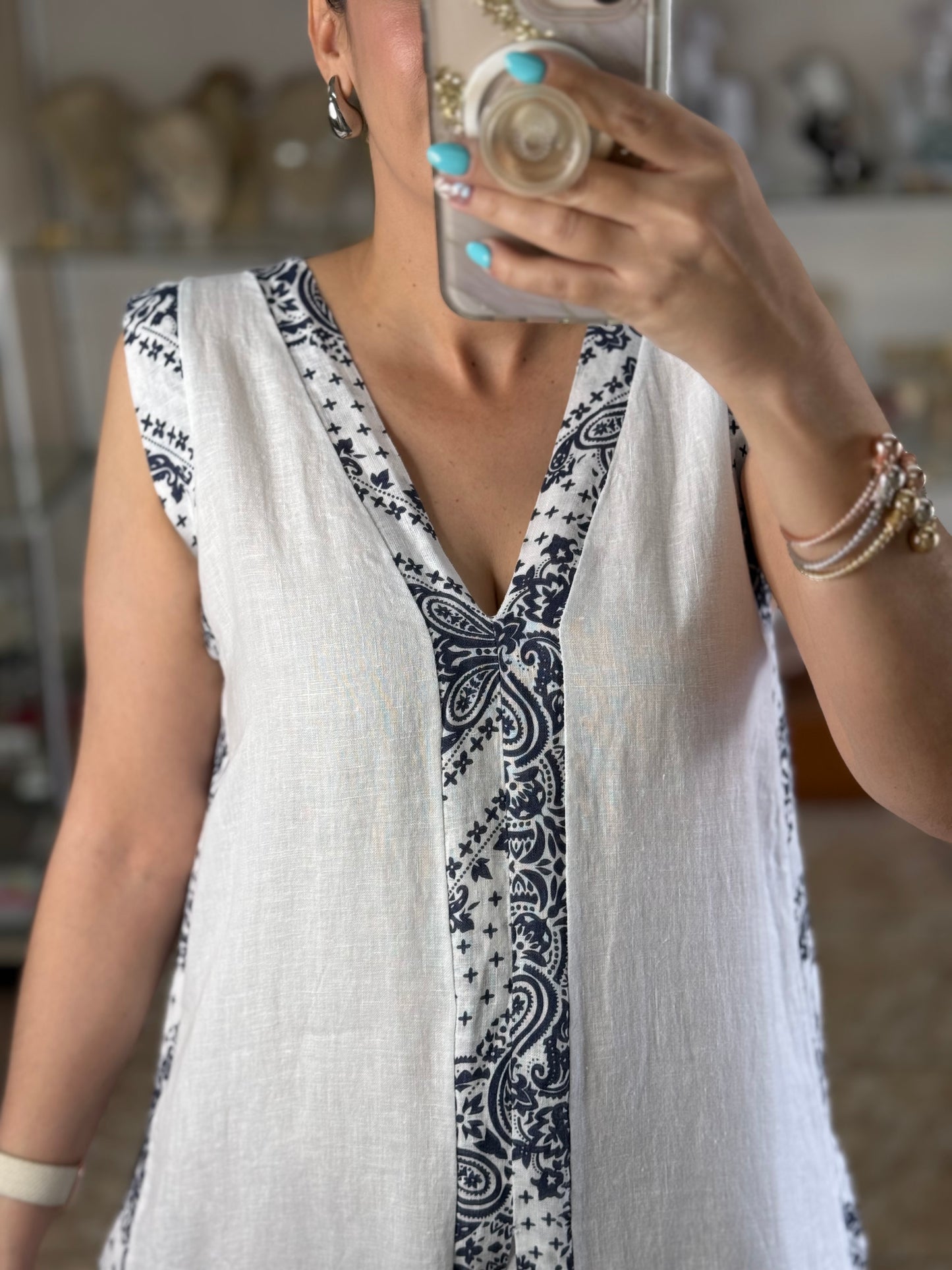 Sleeveless OS Maxi Linen Dress (FINAL SALE)