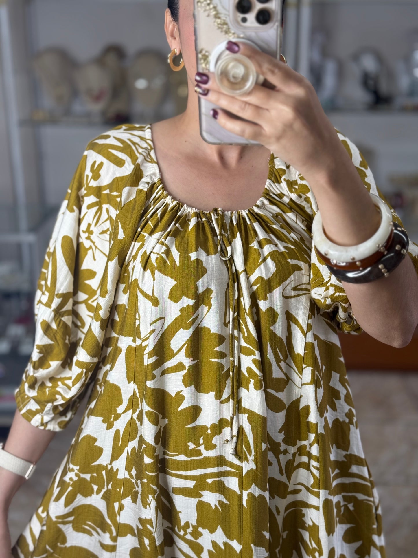 Two Tone Ochre Mix Dress