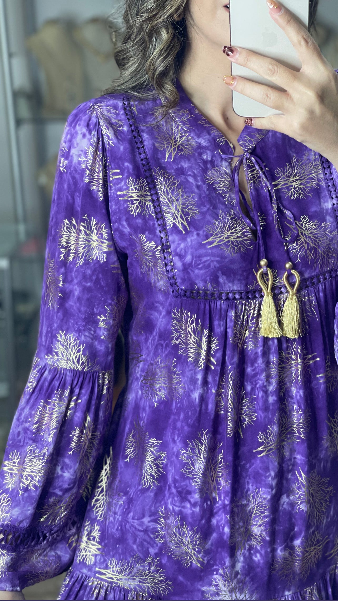 Purple and Gold Boho Dress