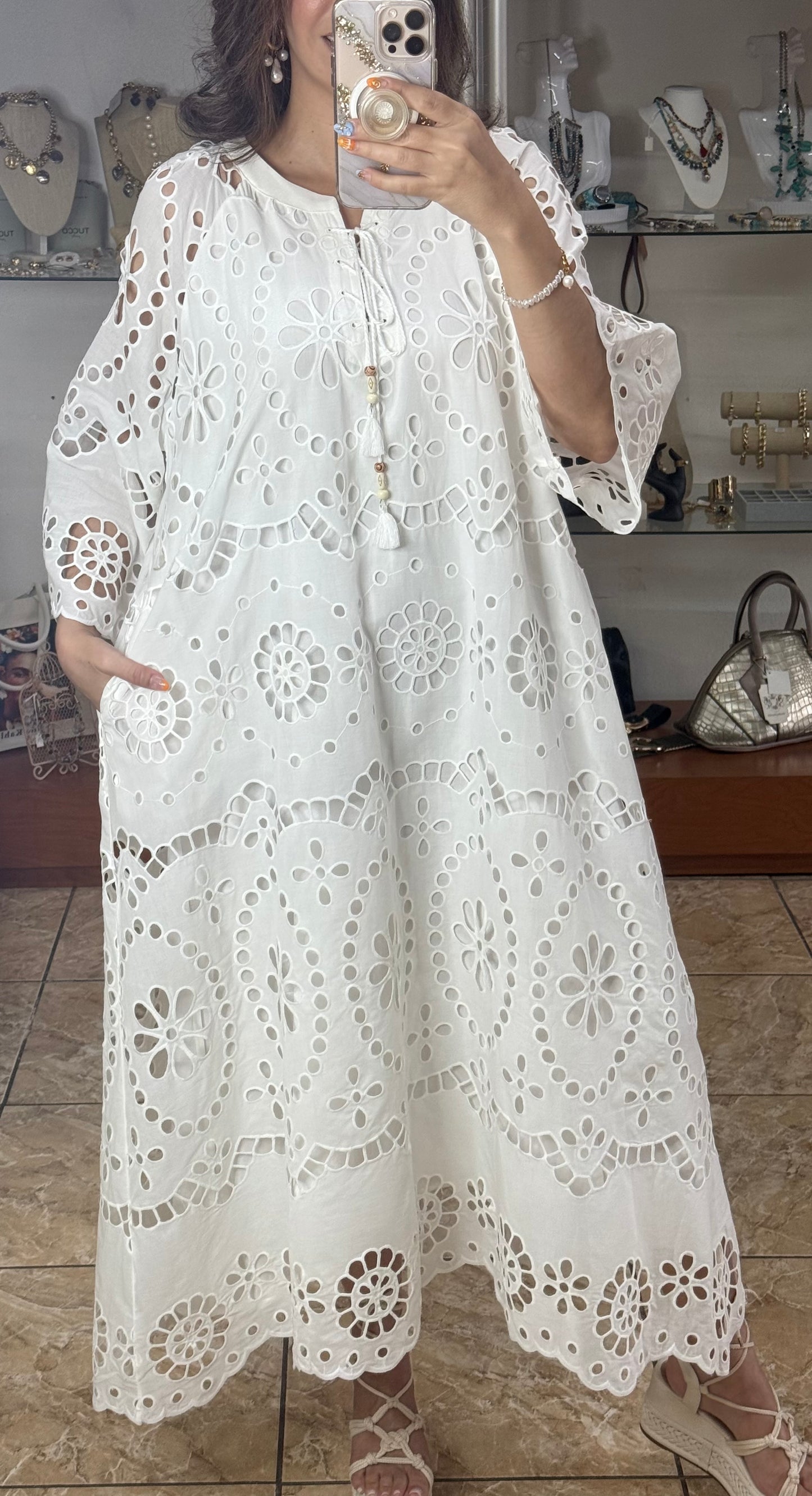 Darana Embroidered OS Maxi Dress (FINAL SALE)