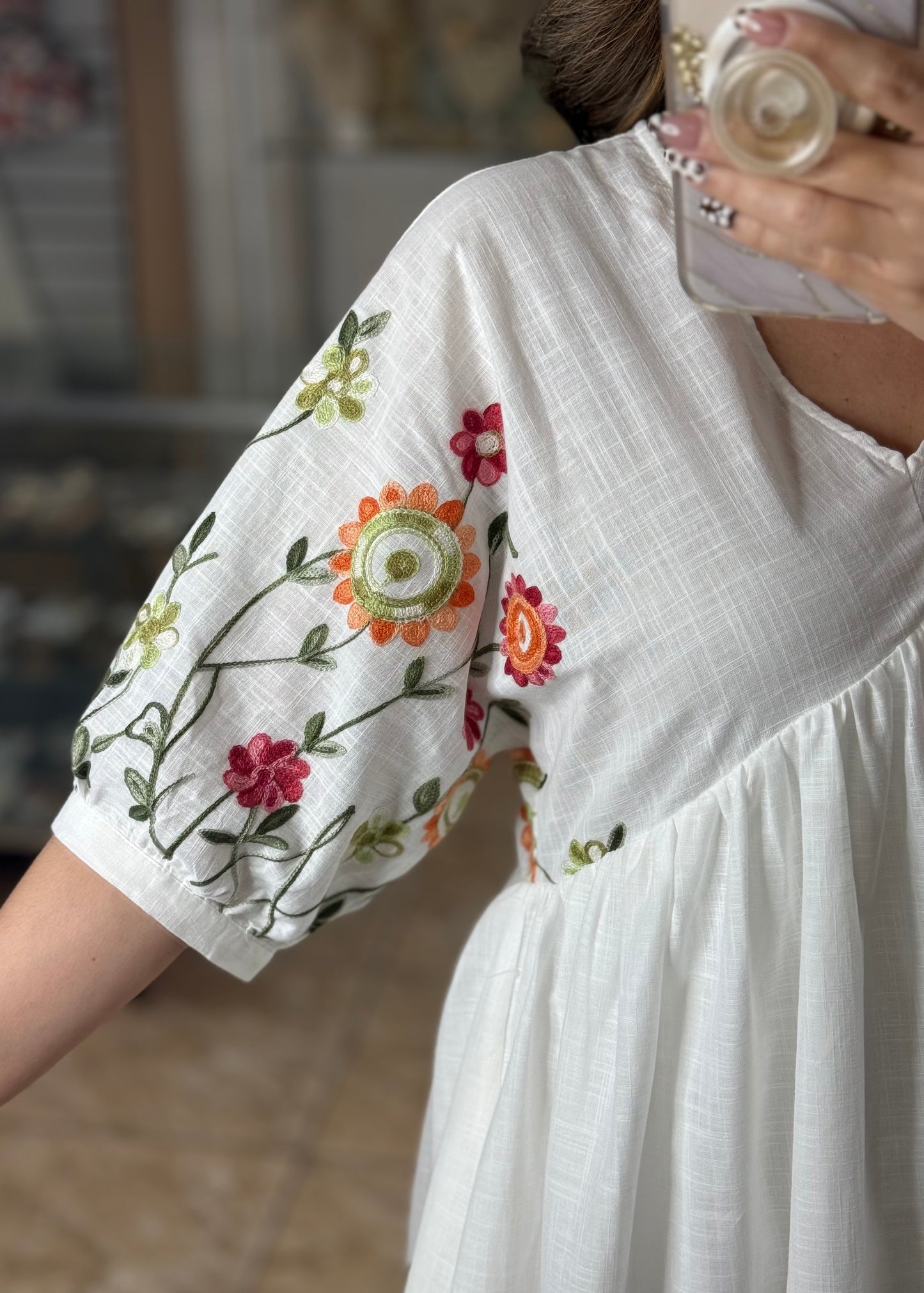 Garden Floral Embroidered Dress (FINAL SALE)