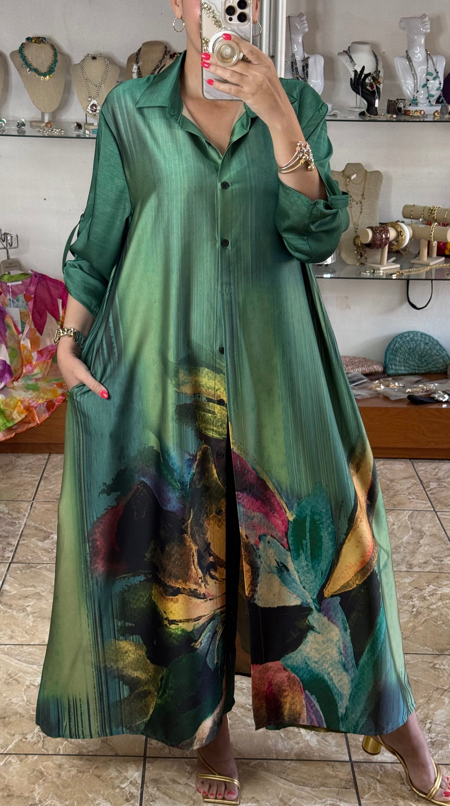 OS Silk Dress/Pant Set (NO RETURNS OR EXCHANGE)