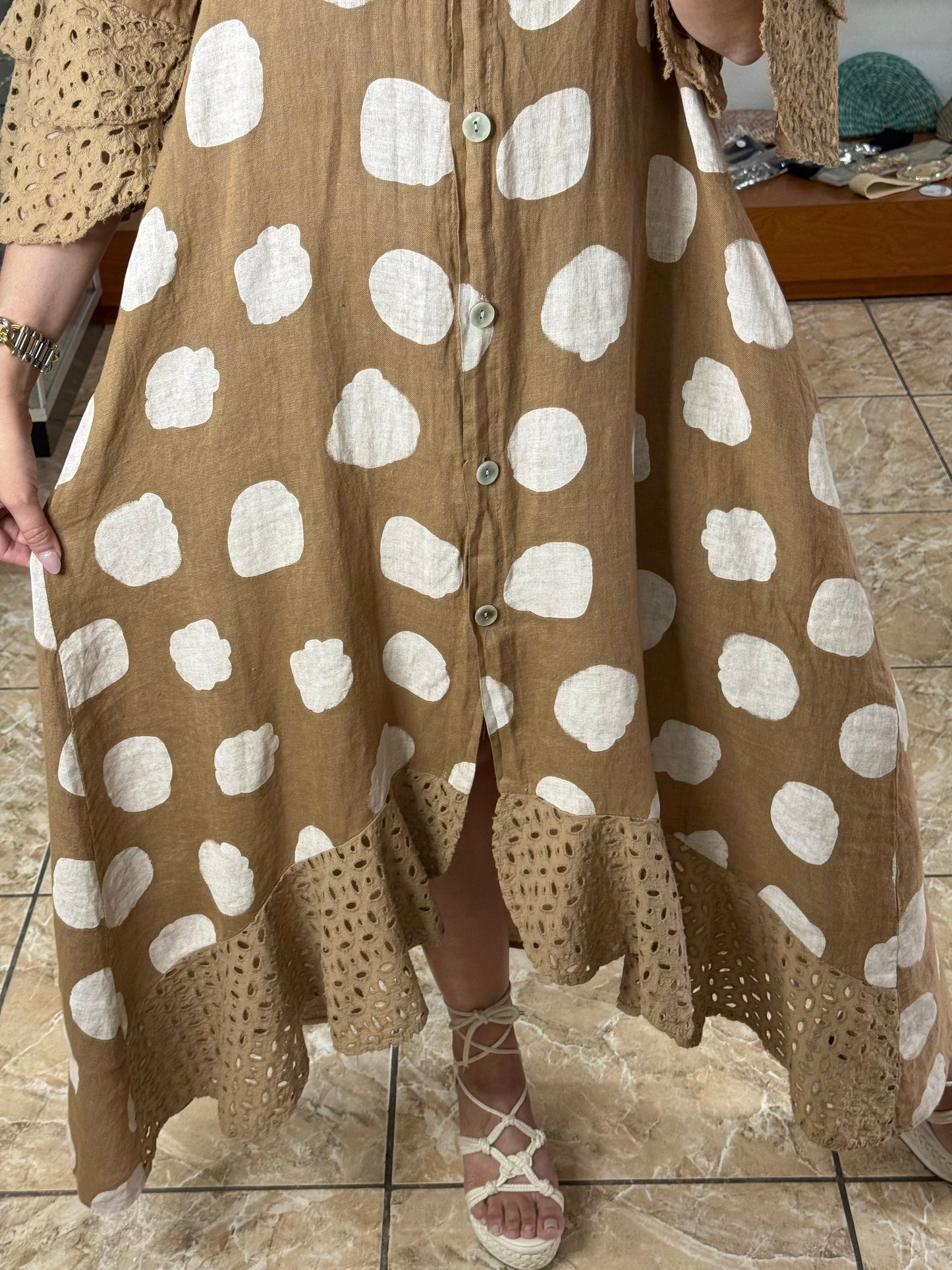 Macarena OS Polkadot Maxi Dress (NO RETURNS OR EXCHANGE)