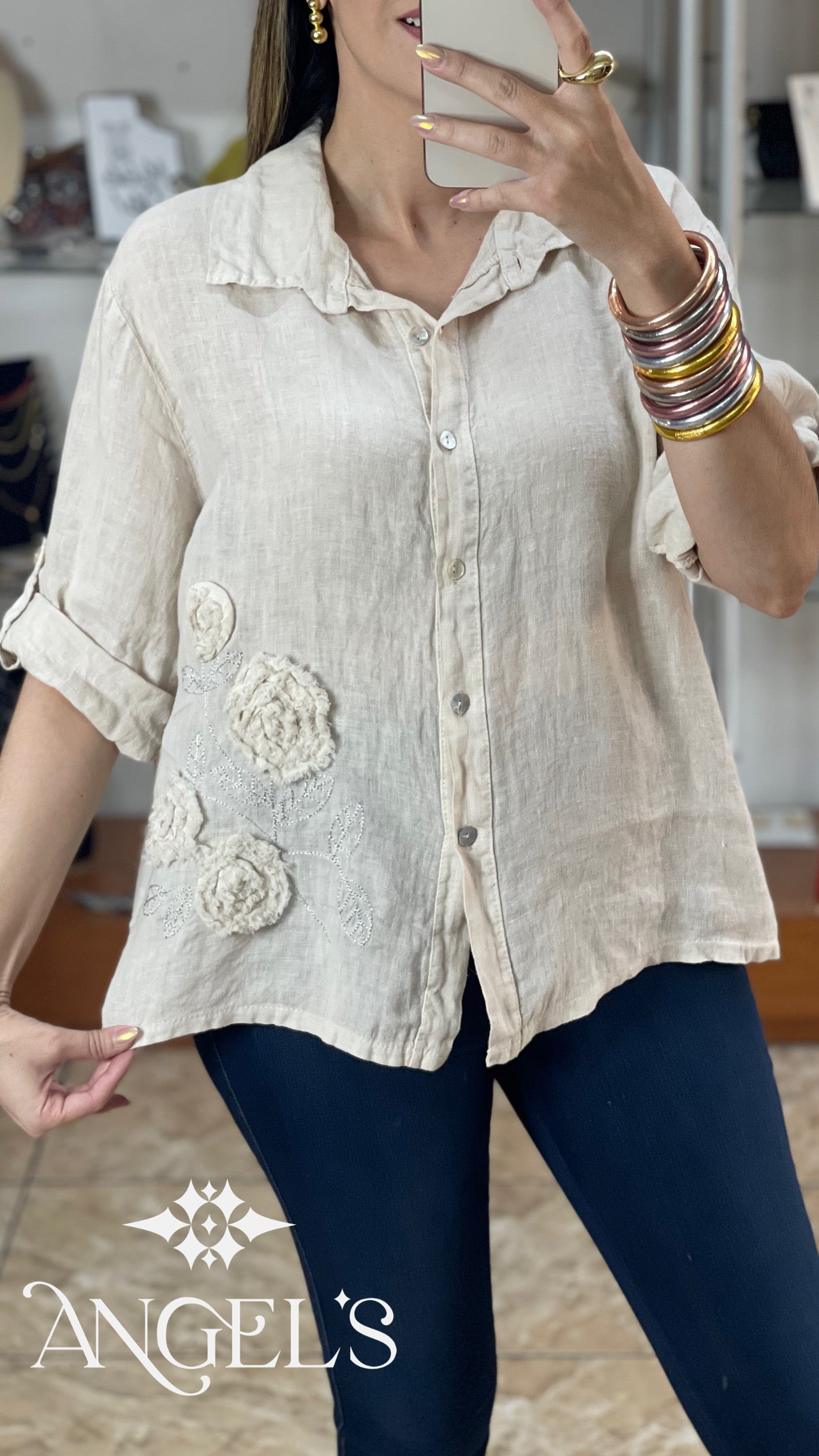 Linen/Cotton OS Top