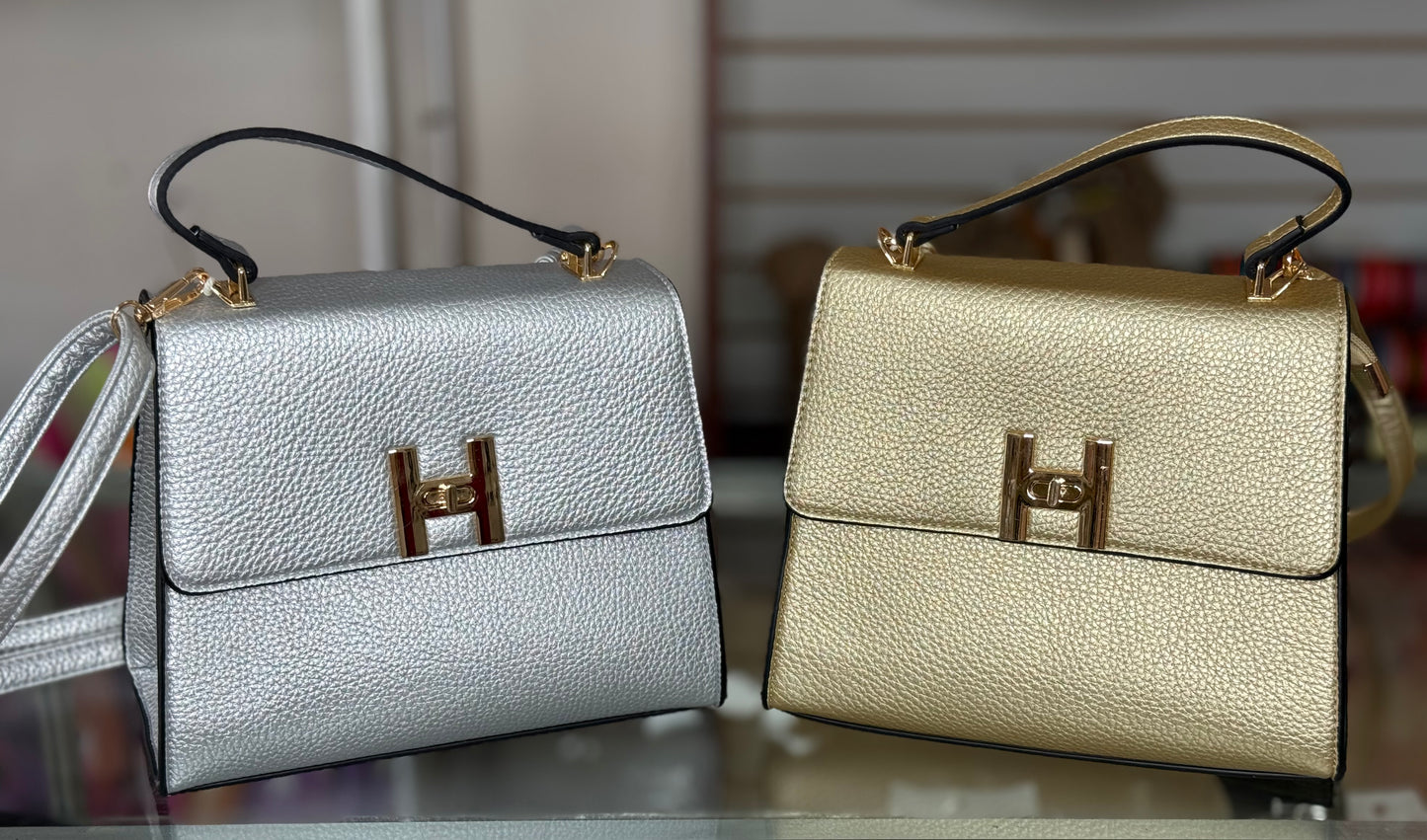 Chic Metallic Bag with Wallet (FINAL SALE)