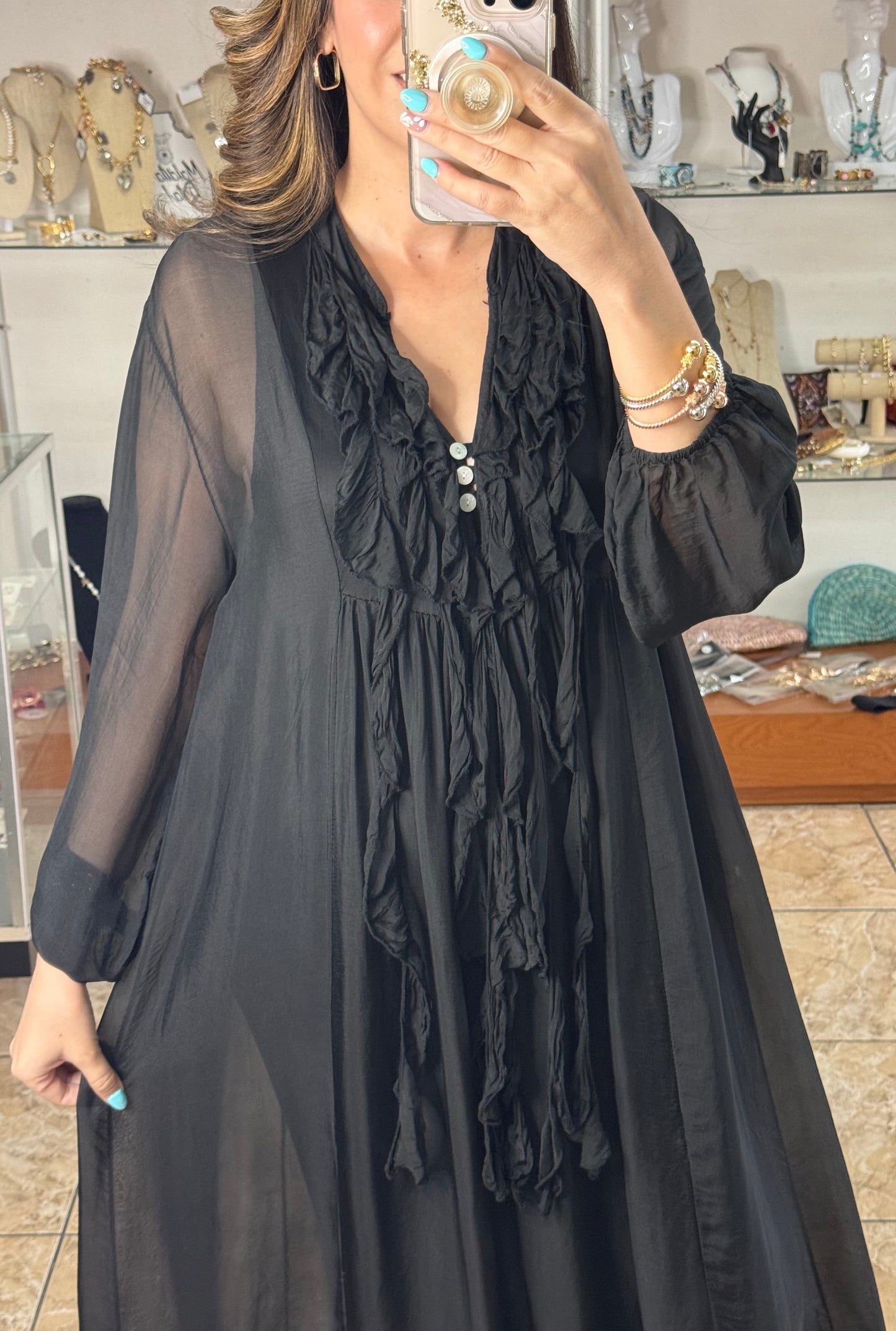 OS Silk Maxi Dress (NO RETURNS OR EXCHANGE)