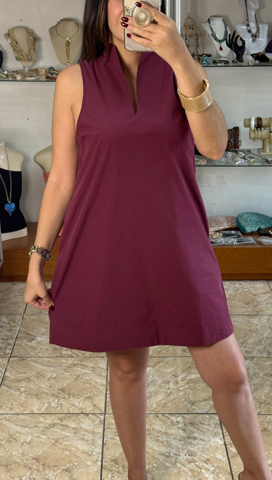 Burgundy Sleeveless Mini Dress