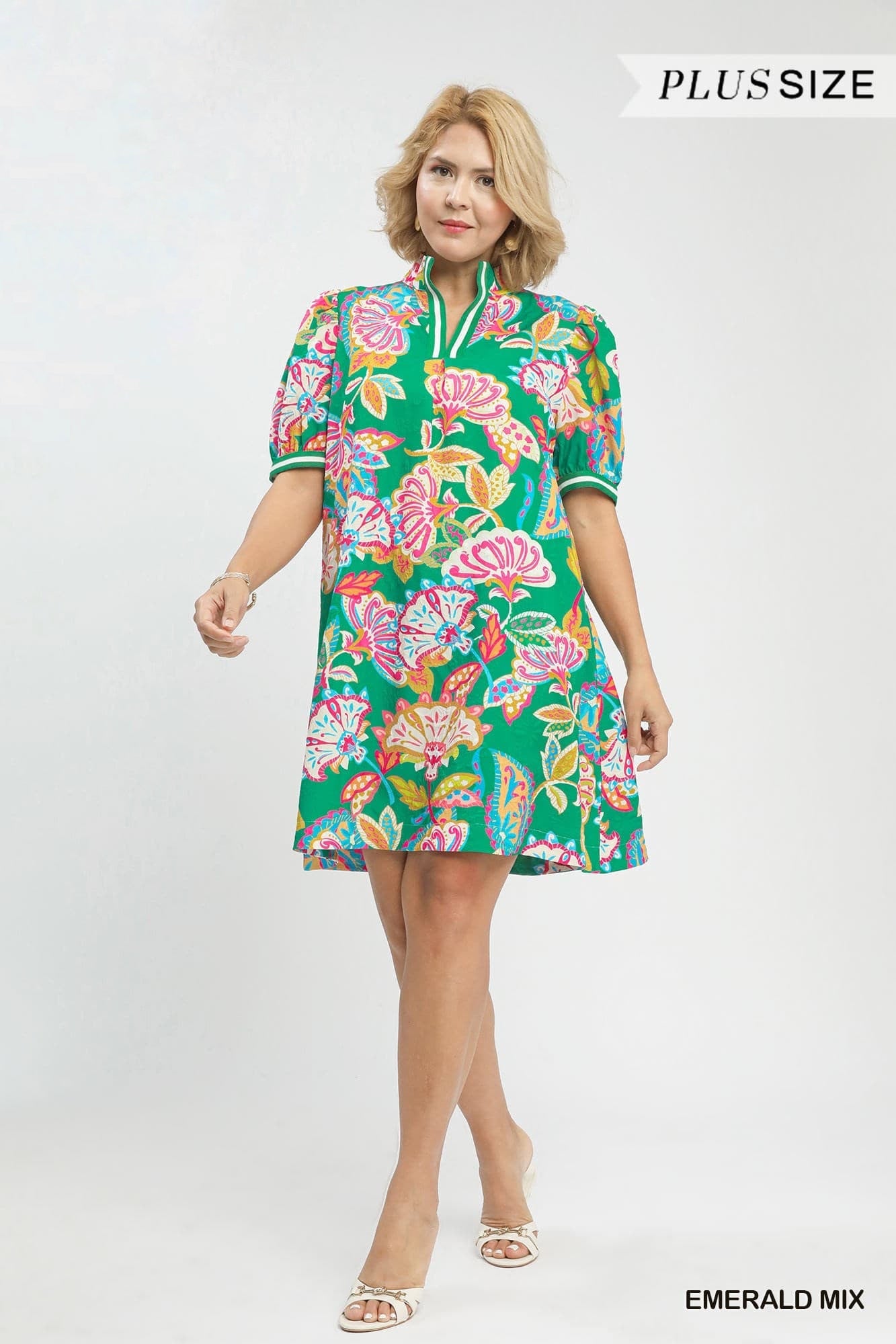 Emerald Jacquard Paisly Tunic Dress