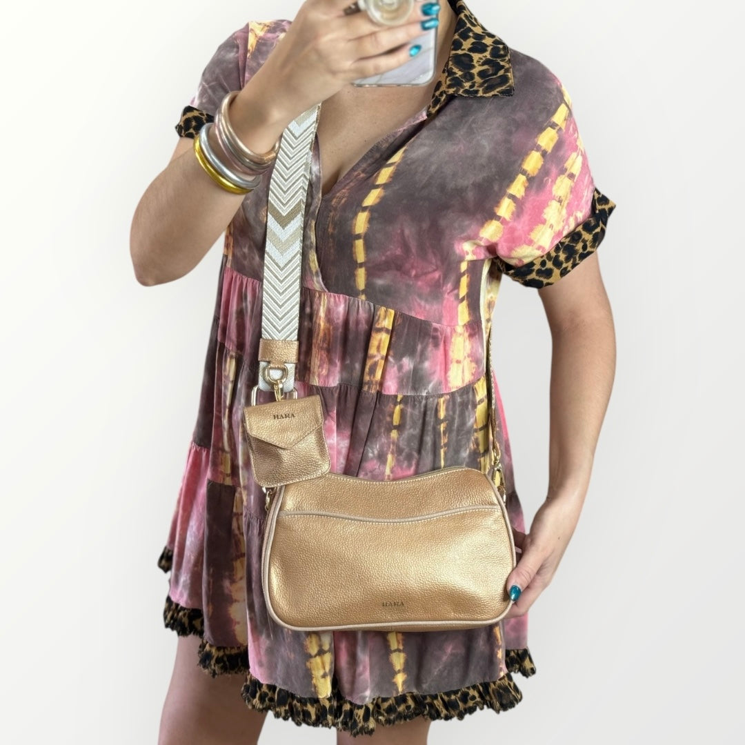 Hara Bronze Crossbody Bag