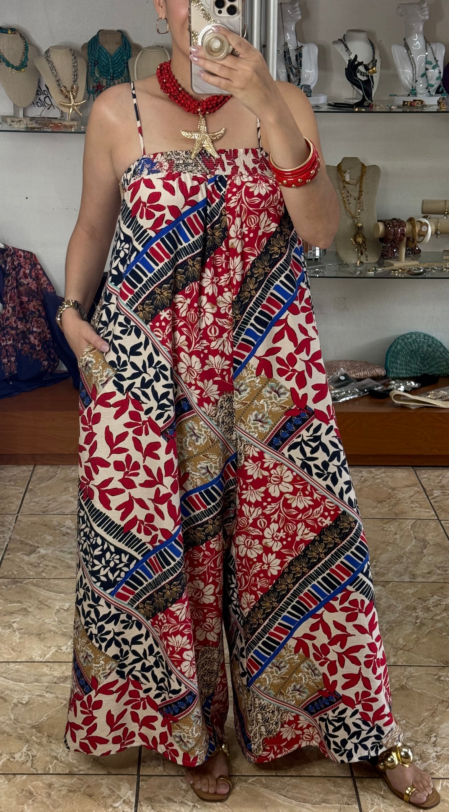 Red/Multi Jumpsuit