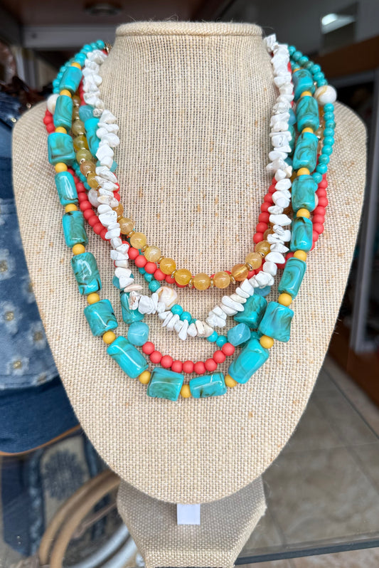 Turquoise Mix Layered Necklace (FINAL SALE)