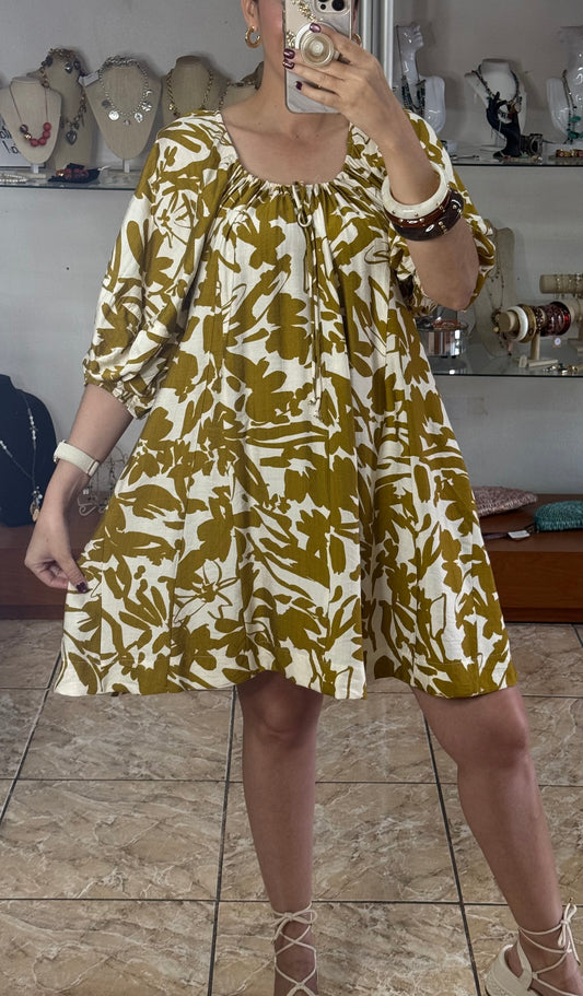 Two Tone Ochre Mix Dress