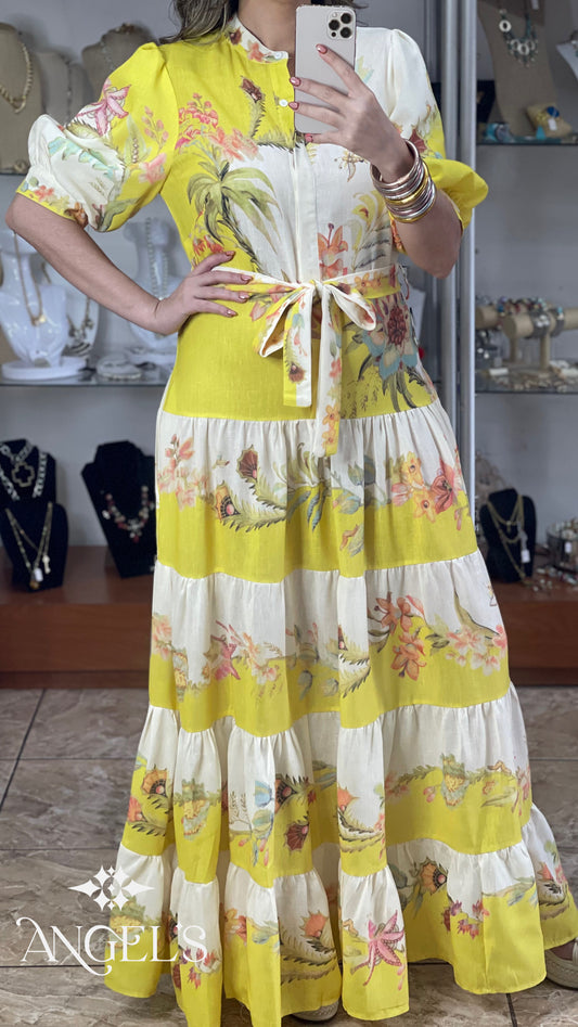 Yellow Floral Maxi Dress